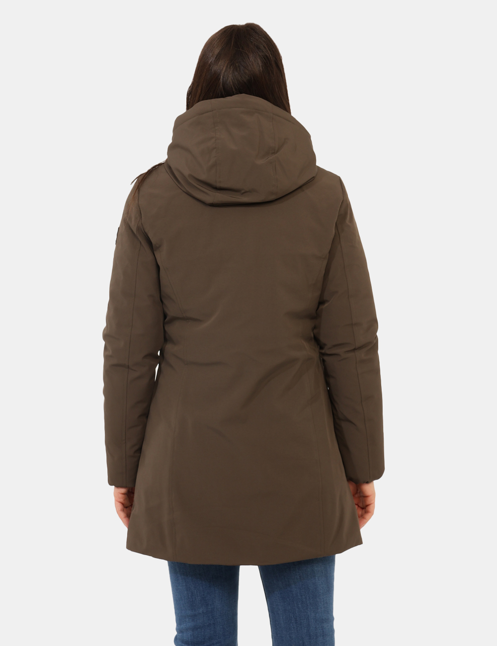 G224381WLG-OA_BKOL_AI25_2 Giacca Canadian Verde - Giaccone lungo con cappuccio non removibile in total verde, con interno in simil piumino marrone. Pr