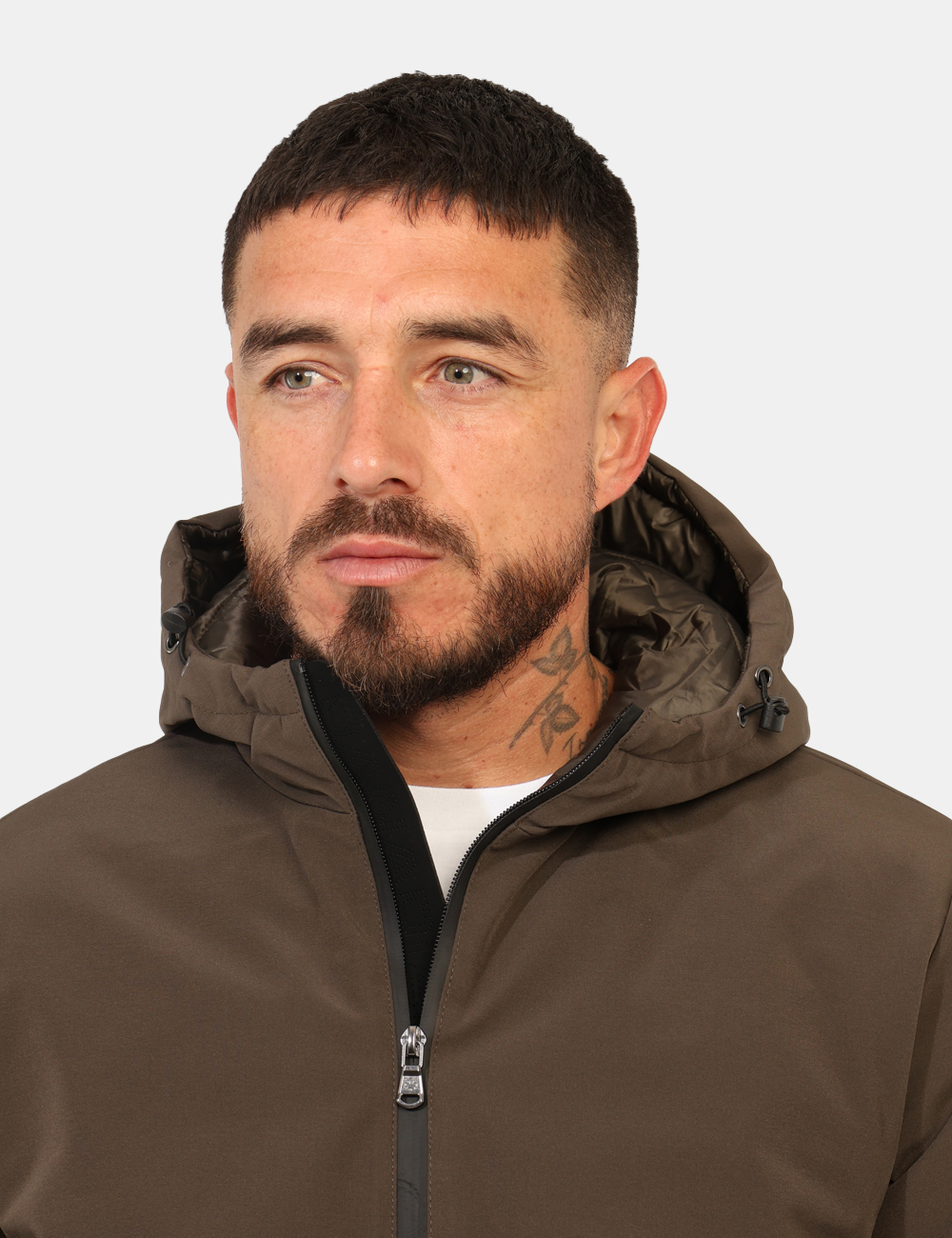 G224390-OA_BKOL_AI25_6 Giacca Canadian Verde - Giacca con cappuccio non removibile, in total verde militare, con tasche a taglio trasversale ed int