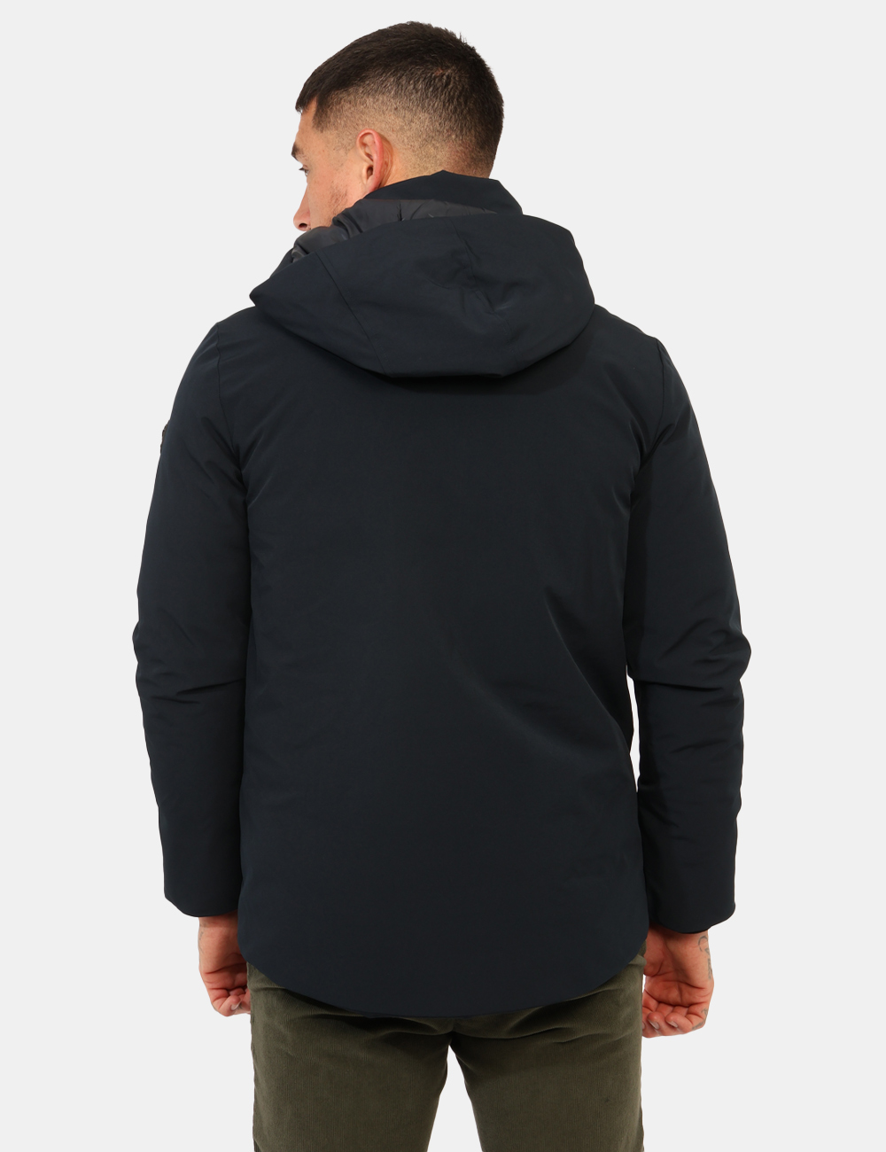 G224394-OA_DKNAV_AI25_2 Giacca Canadian Blu - Giacca con cappuccio non removibile, in total blu navy, con tasche a taglio trasversale ed interno in
