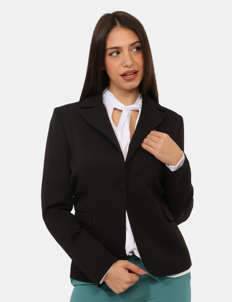 Abbigliamento donna scontato - Blazer Materica Nero