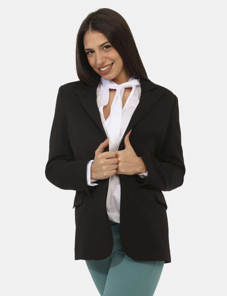 Abbigliamento donna scontato - Blazer Materica Nero
