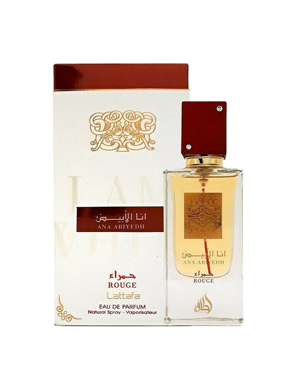 LATTAFA-ANA-AB-ROUGE-SA_EDP-60-USX_AI25_1 Profumo 60 ml Lattafa - Il profumo Lattafa Ana Abiyedh Rouge si apre con note tonificanti e speziate di zafferano accompagna