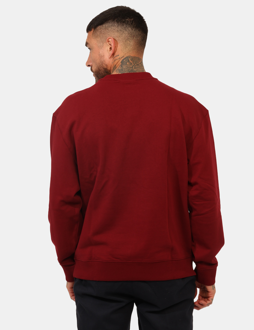 LV04RC296G-OA_WCV_AI25_2 Felpa Calvin Klein Bordeaux - Felpa classica garzata, in total bordeaux con logo brand ricamato bianco. La vestibilità è mor