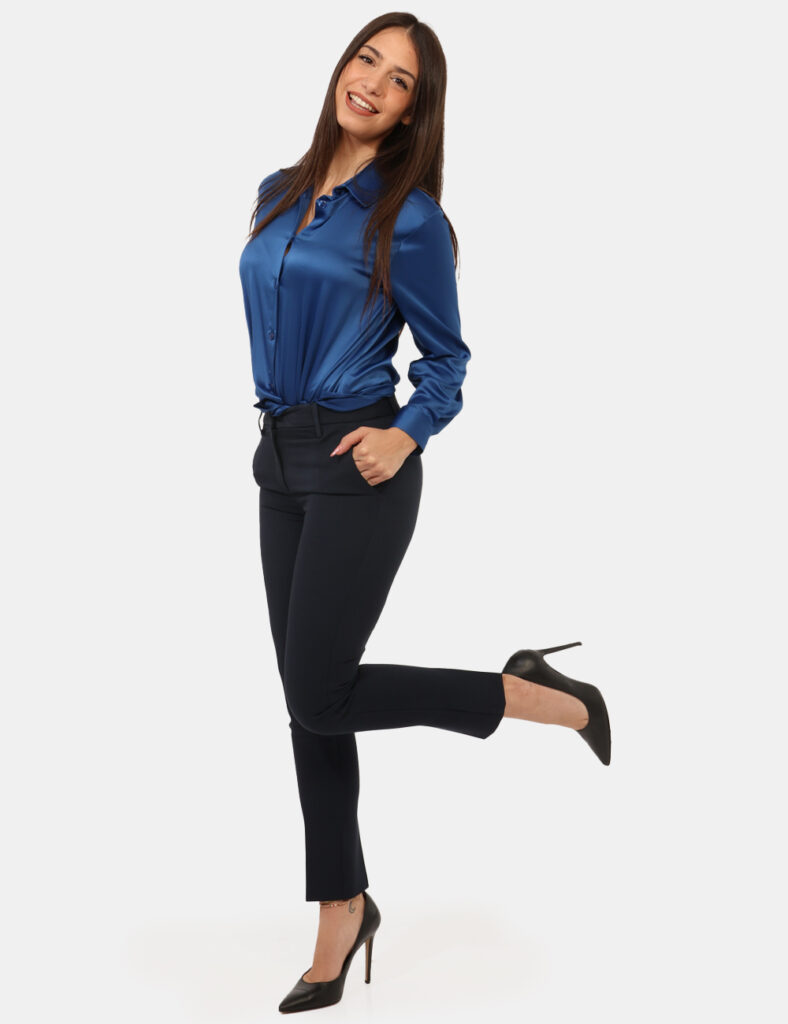 Abbigliamento donna scontato - Pantaloni Materica Blu