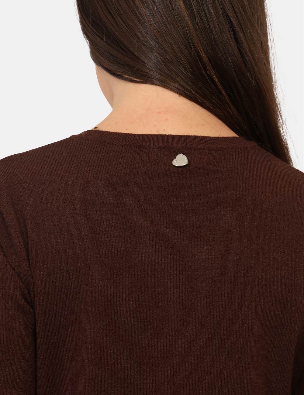 PK20023-OA_CACAO_AI25_3 Maglione Rue De Clerie Marrone - Maglioncino leggero, con girocollo classico e in total marrone cacao. La vestibilità è morb