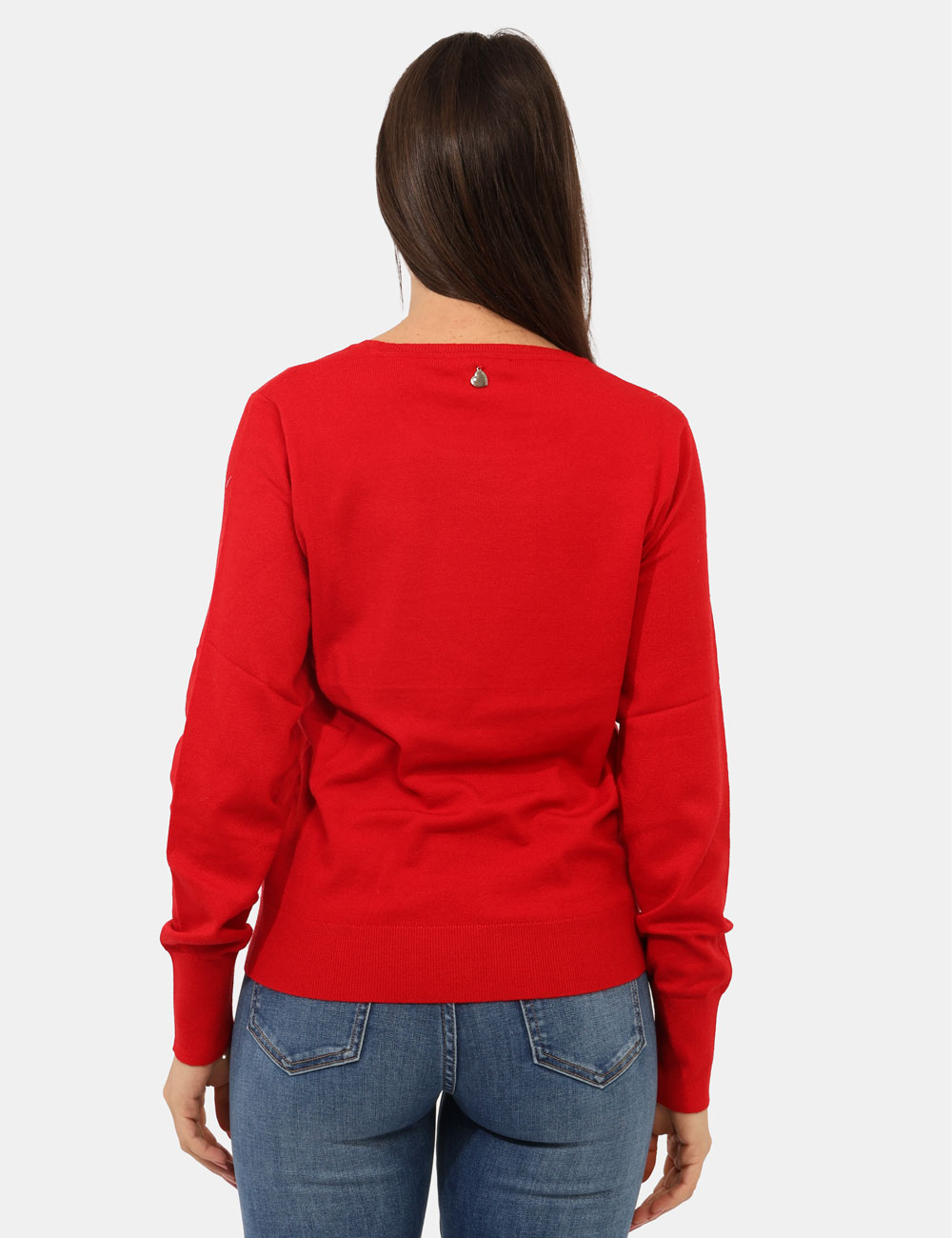 PK20023-OA_ROSSO_AI25_2 Maglione Rue De Clerie Rosso - Maglioncino leggero, con girocollo classico e in total rosso. La vestibilità è morbida e rego