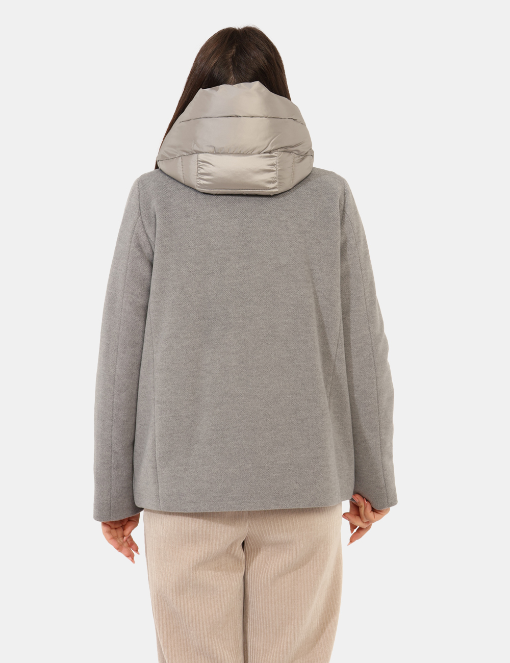 SORRISO-2525486182-SA_GRIGIO-CHIARO_AI25_2 Cappotto Emme Marella Grigio - Cappotto double in total grigio chiaro, utilizzabile sia con esterno in tessuto, sia in versi