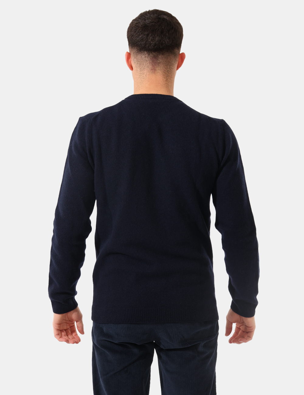 20503970-SA_BLU-NAVY_AI25_2 Maglione Prj22. Blu - Maglione con girocollo classico, in total blu navy scuro e misto lana. La vestibilità è morbida e rego