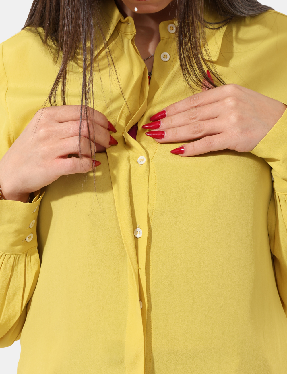 DC4861-SA_ACIDO_AI25_4 Camicia Ottod'Ame Giallo - Camicia morbida, con manica a sbuffo.Cod. art. DC4861 SAVi ricordiamo che tutti i nostri articoli