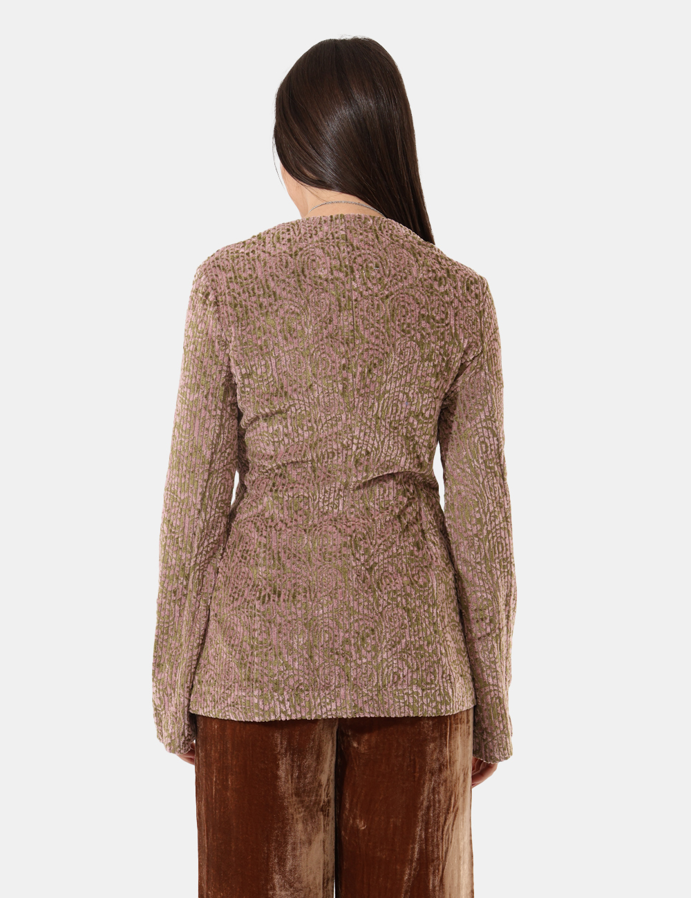 DG5933-SA_VAR-UNICA_AI25_2 Blazer Ottod'Ame Verde - Blazer sfoderato con bottoni in metallo, leggermente svasata sul foto e sulle maniche.Cod. art. DG5