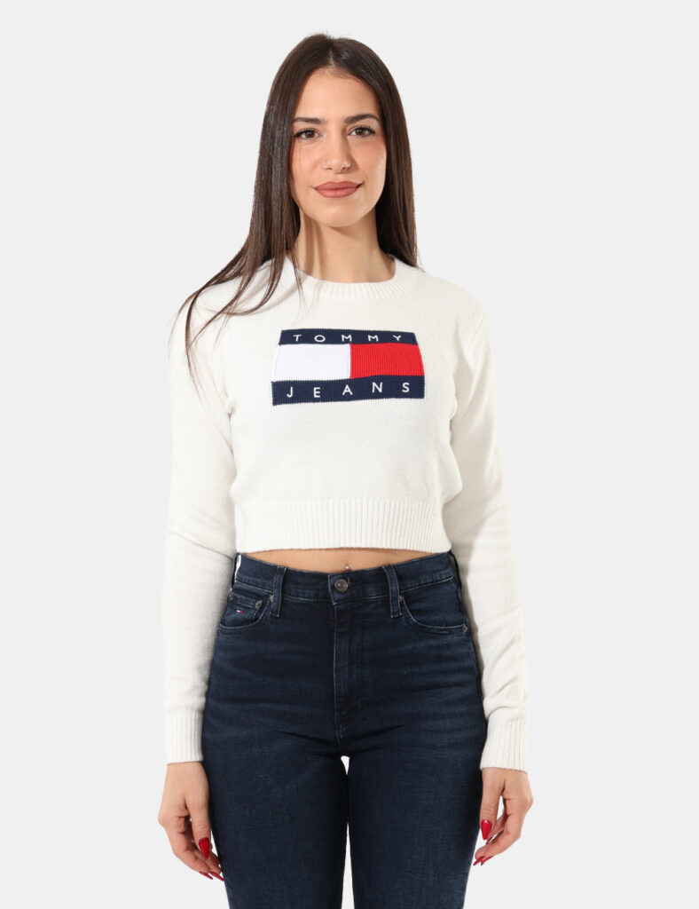 Abbigliamento donna scontato - Maglione Tommy Hilfiger Bianco
