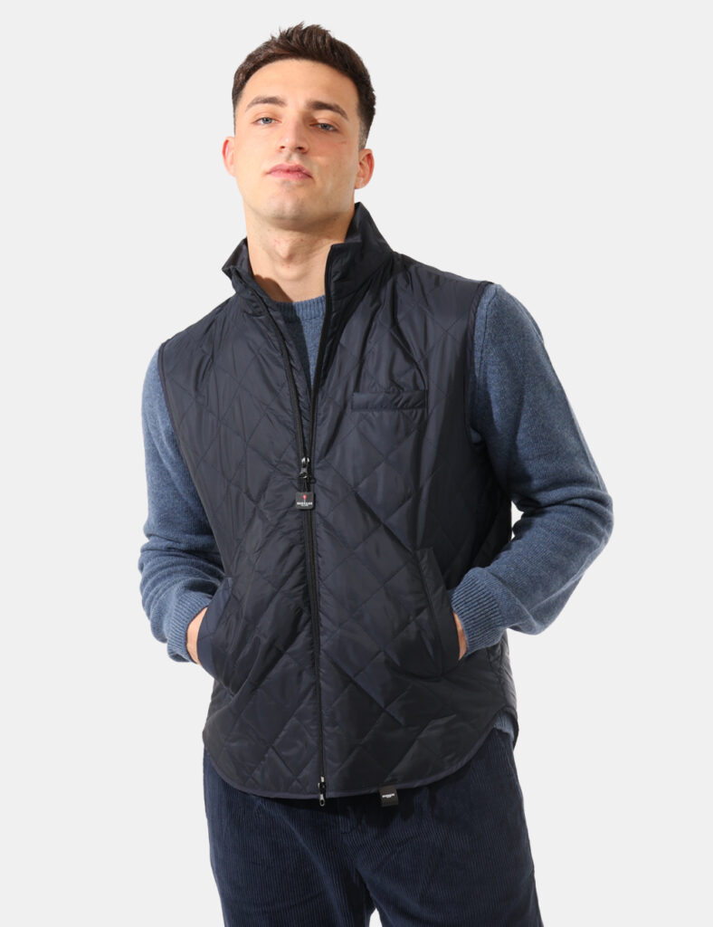 Piumino smanicato Bernese Blu