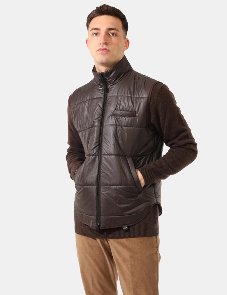 Piumino smanicato Bernese Marrone