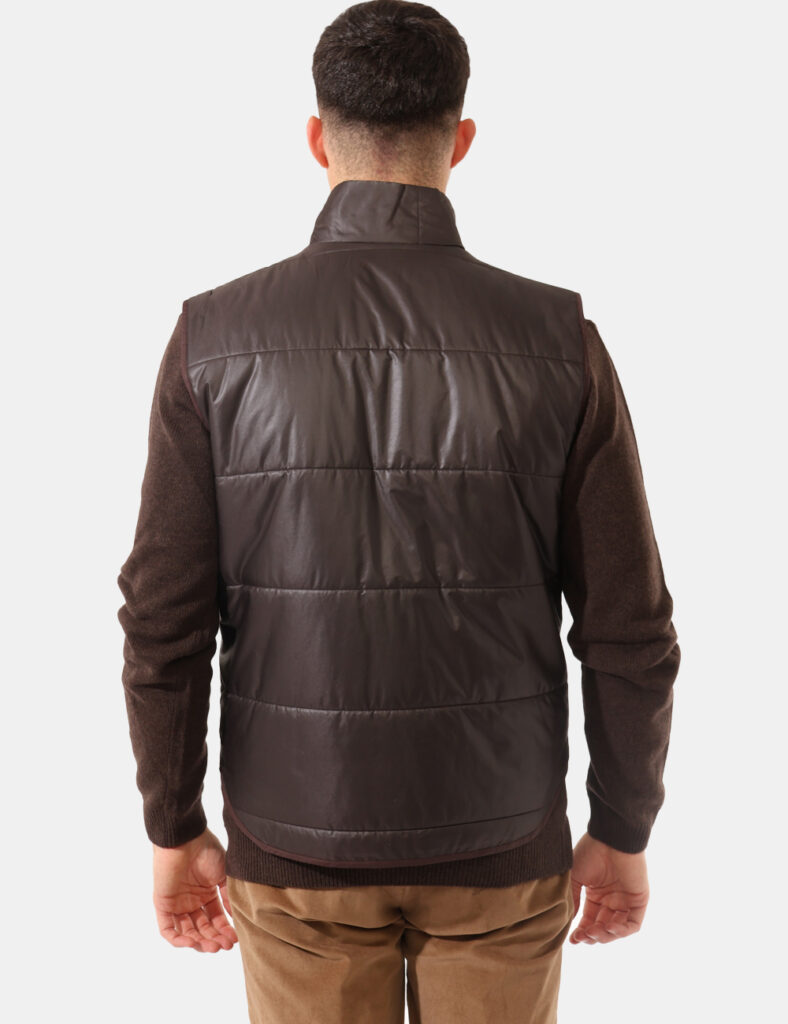 Piumino smanicato Bernese Marrone