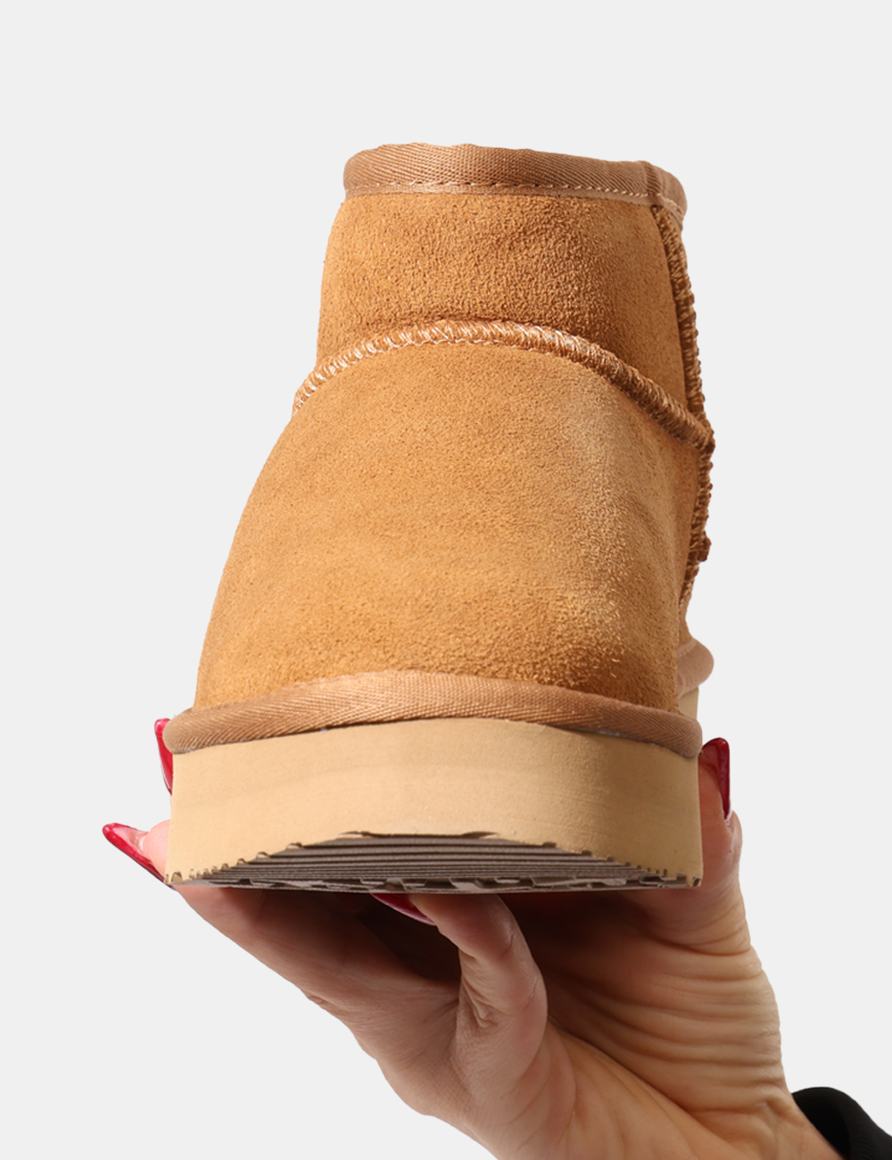 K-11402-OA_CAMEL_AI25_6 Stivaletti Keys Marrone - Stivaletti in tessuto scamosciato total marrone cammello, con interno caldo in fake fur coordinato