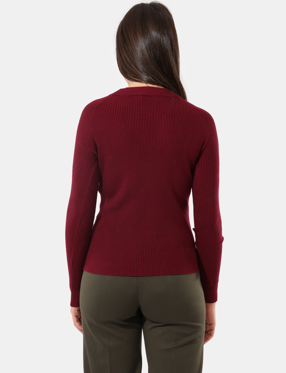 S65YBEAP66283-SA_AMARONE_AI25_2 Maglione Sandro Ferrone Viola - Maglia girocollo a coste con treccia sul davanti.Cod. art. S65YBEAP66283 SAVi ricordiamo che