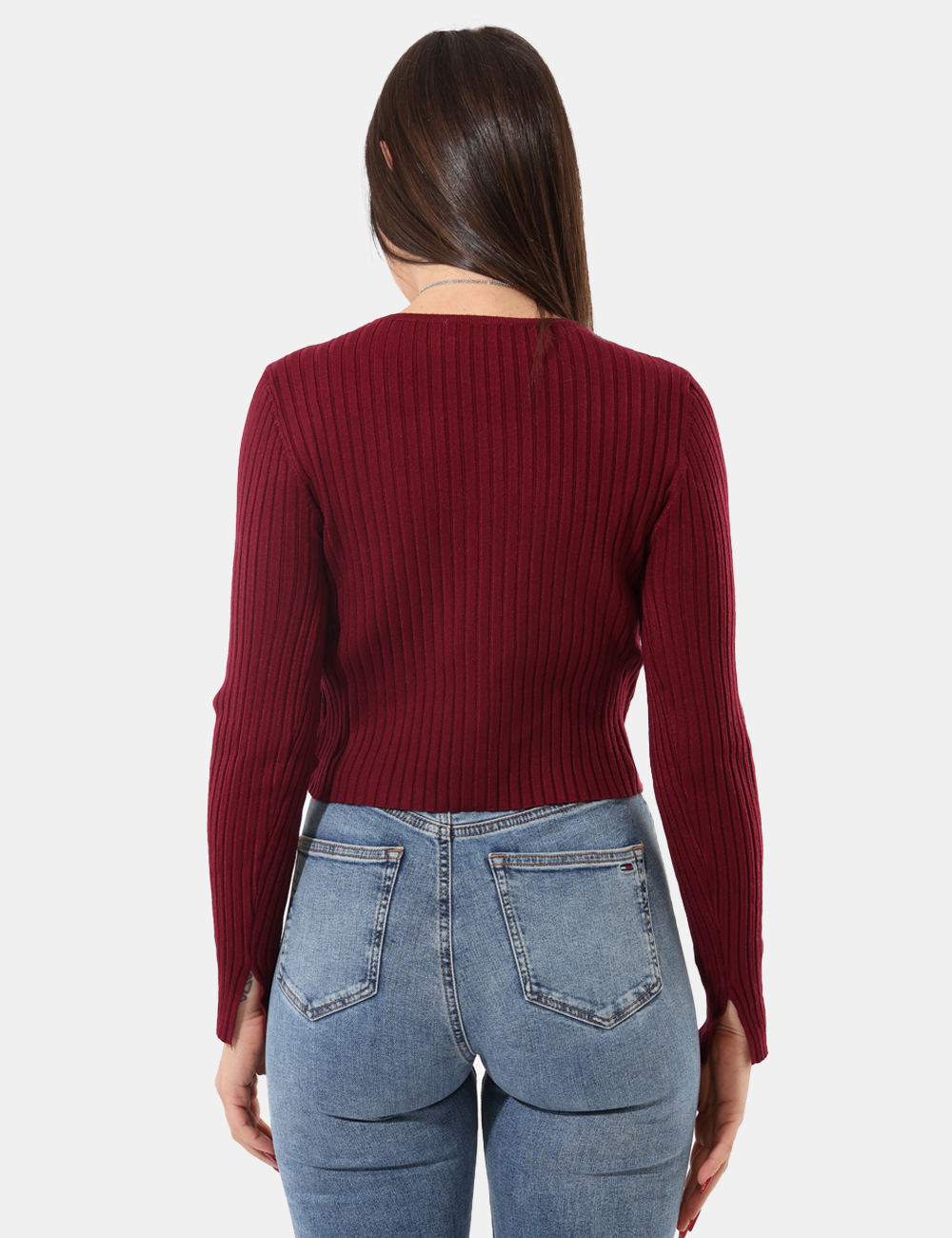 S65YBEAP9210-SA_AMARONE_AI25_2 Cardigan Sandro Ferrone Bordeaux - Cardigan a coste, corto con bottoni tono su tono.Cod. art. S65YBEAP9210 SAVi ricordiamo c