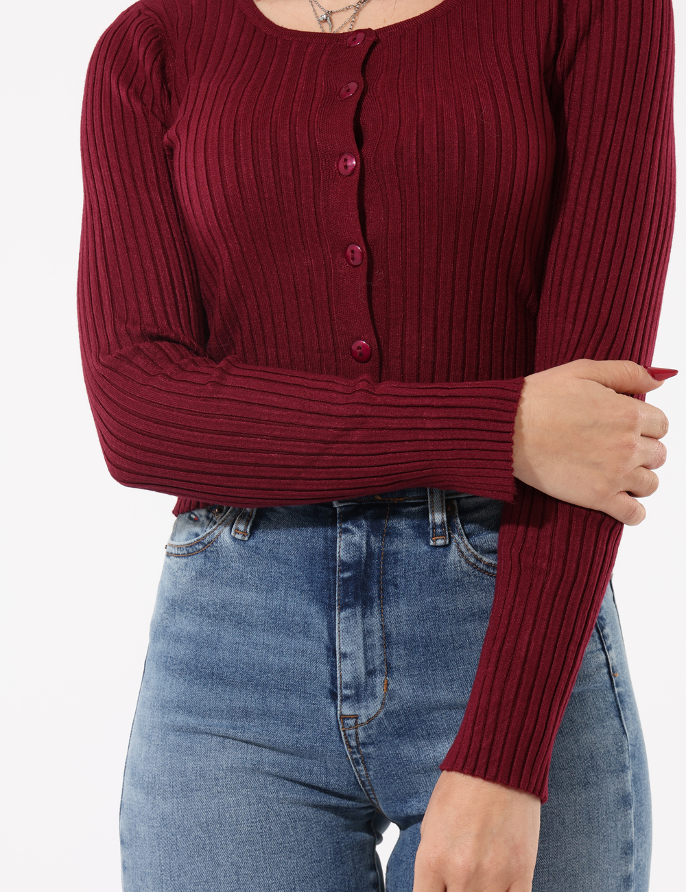 S65YBEAP9210-SA_AMARONE_AI25_3 Cardigan Sandro Ferrone Bordeaux - Cardigan a coste, corto con bottoni tono su tono.Cod. art. S65YBEAP9210 SAVi ricordiamo c