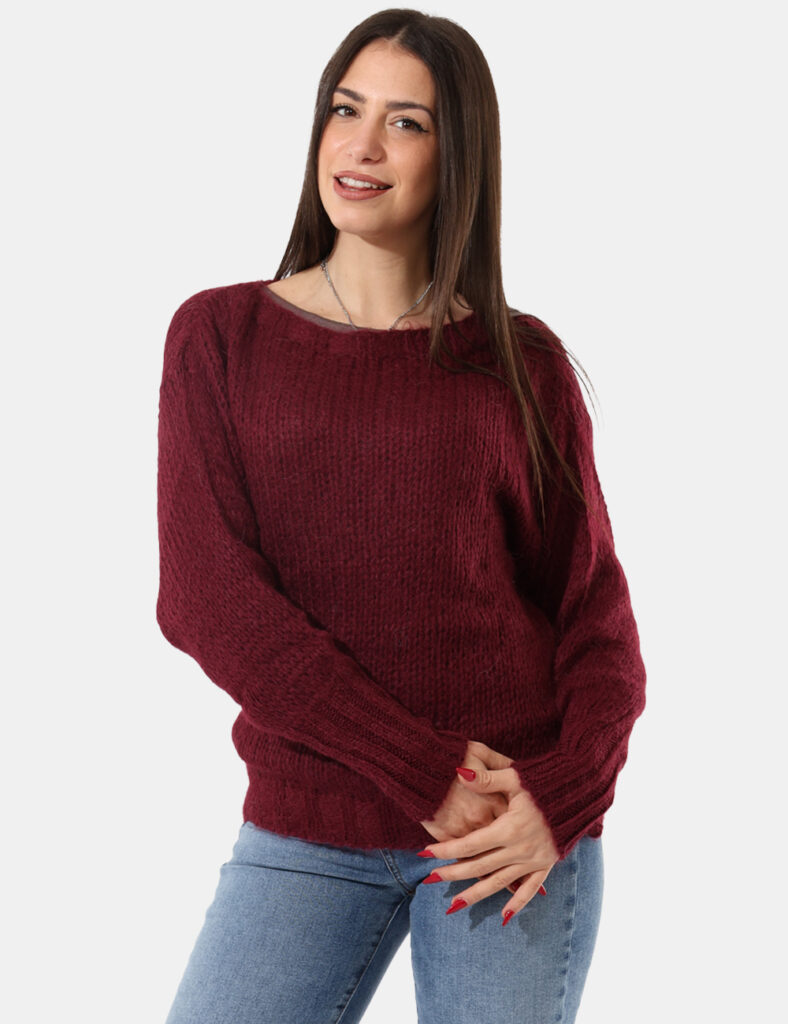 Abbigliamento donna scontato - Maglione Sandro Ferrone Bordeaux