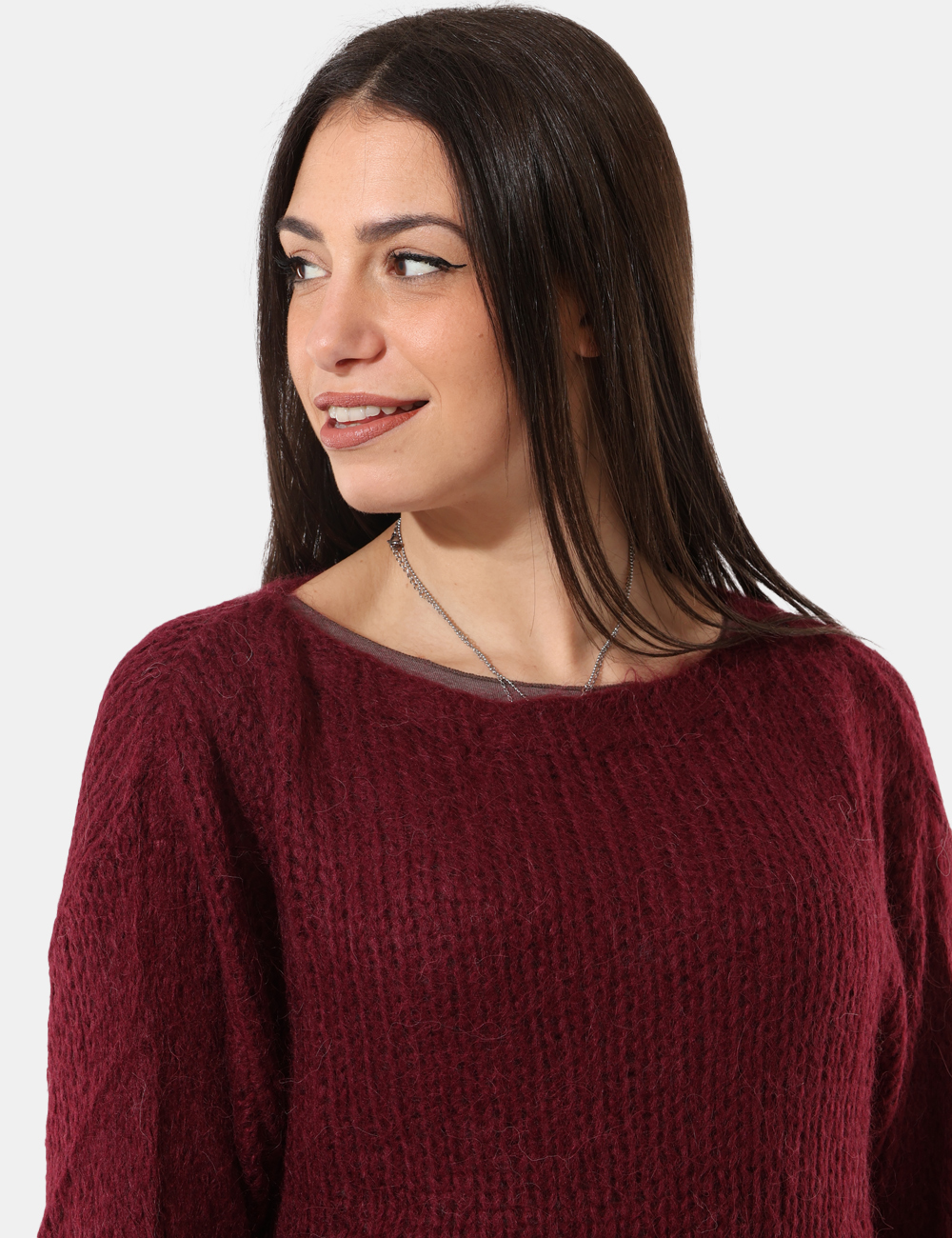 S65YBEGEFU09-SA_AMARONE_AI25_4 Maglione Sandro Ferrone Bordeaux - Maglione morbido con collo a barchetta.Cod. art. S65YBEGEFU09 SAVi ricordiamo che tutti i