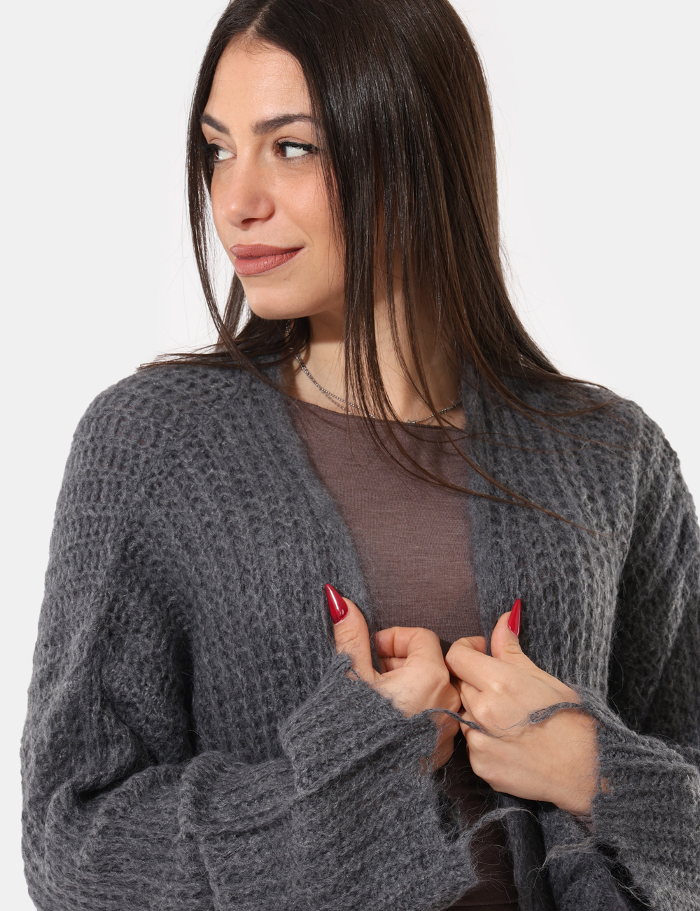 S65YBEGEFU14-SA_GRIGIO_AI25_3 Cardigan Sandro Ferrone Grigio - Cardigan morbido,aperto senza bottini.Cod. art. S65YBEGEFU14 SAVi ricordiamo che tutti i no