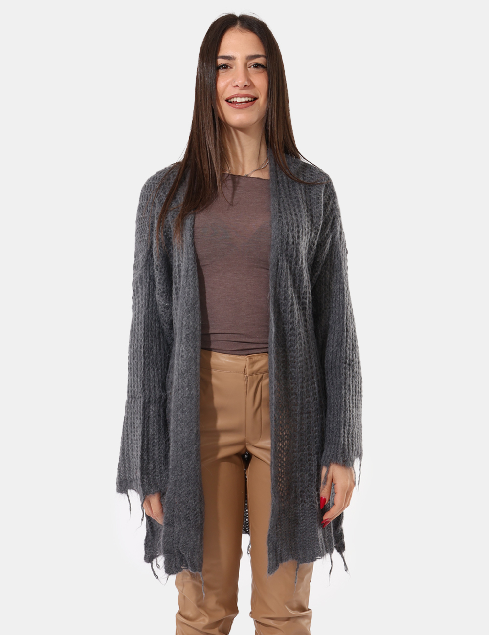 S65YBEGEFU14-SA_GRIGIO_AI25_5 Cardigan Sandro Ferrone Grigio - Cardigan morbido,aperto senza bottini.Cod. art. S65YBEGEFU14 SAVi ricordiamo che tutti i no