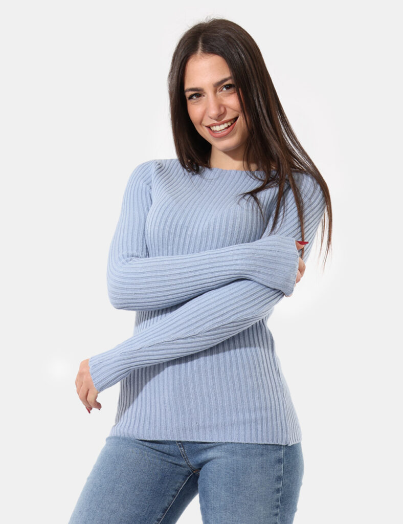 Abbigliamento donna scontato - Maglione Sandro Ferrone Azzurro