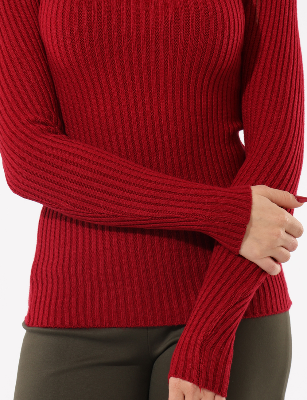 S65YBENKM042-SA_INDIA_AI25_3 Maglione Sandro Ferrone Rosso - Maglione a coste con collo a barchetta.Cod. art. S65YBENKM042 SAVi ricordiamo che tutti i no