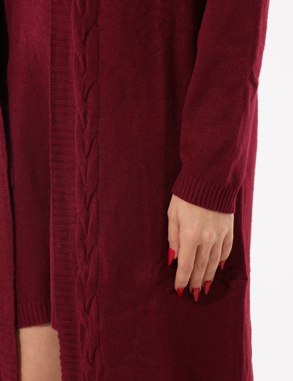 S65YBEX22622-SA_AMARONE_AI25_4 Cardigan Sandro Ferrone Bordeaux - Cardigan lungo con cappuccio, senza maniche.Cod. art. S65YBEX22622 SAVi ricordiamo che tu