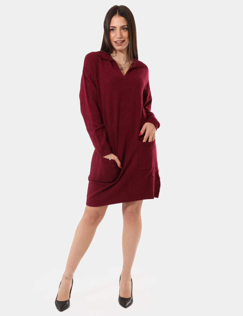 Maxi pull Sandro Ferrone Bordeaux - Maxi pull, morbido con tasche e colletto.Cod. art. S65YBEX22652 SAVi ricordiamo che tutt