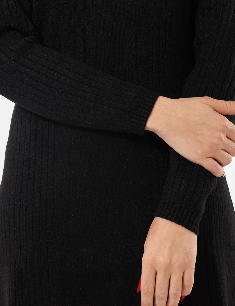 S65YBEX23633-SA_NERO_AI25_4 Abito in maglia Sandro Ferrone Nero - Maxi pull, morbido con bottoni e colletto.Cod. art. S65YBEX23633 SAVi ricordiamo che t