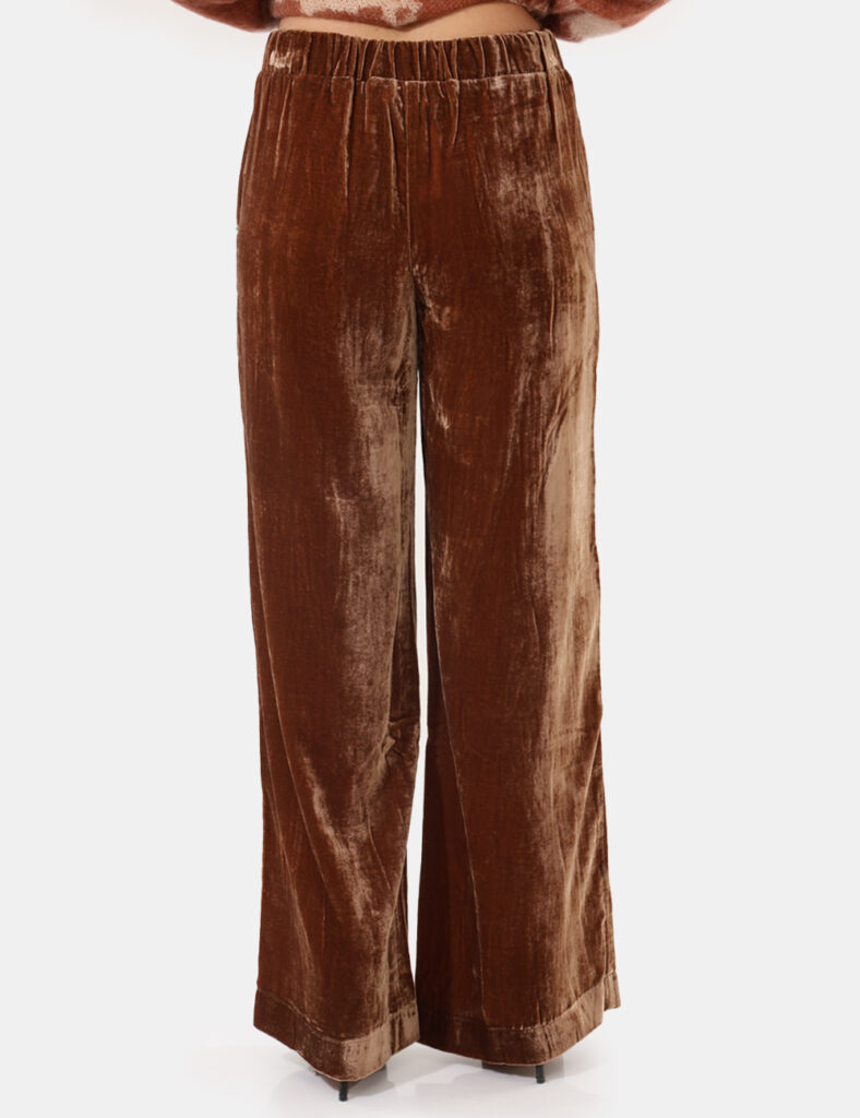 Pantaloni Ottod'Ame Marrone - Pantalone morbido, largo con elastico in vita adatto ad ogni occasione.Cod. art. TP9405 SAVi r