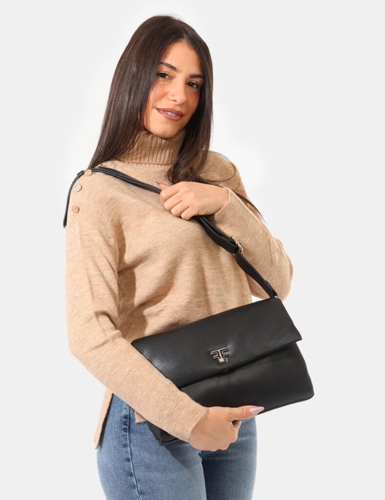 Borse tracolla da donna scontate outlet - Borsa Fracomina Nero