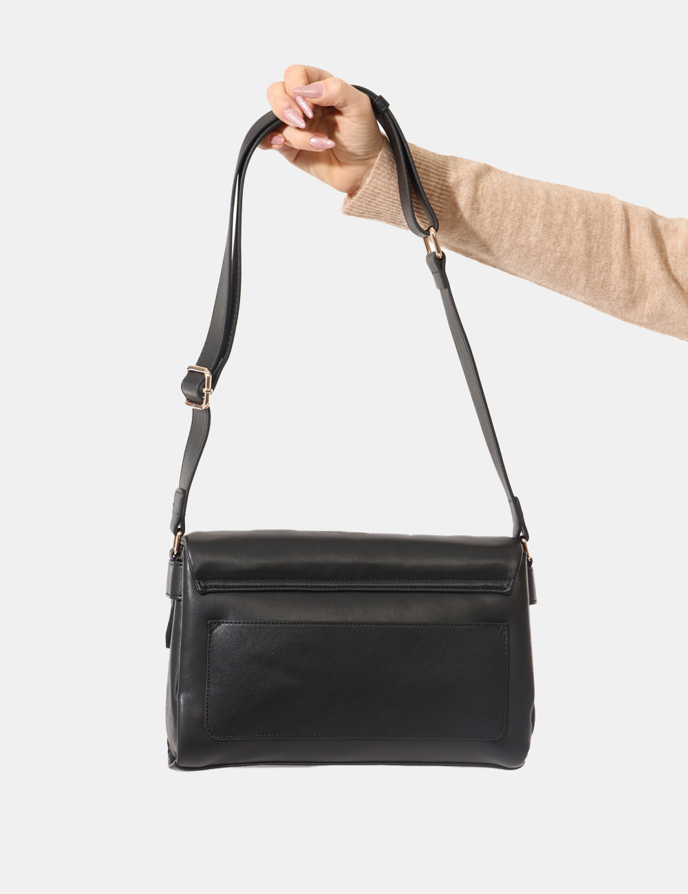 FA24WB3004P44101-SA_BLACK_AI25_5 Borsa Fracomina Nero - Borsa a tracolla con dettaglio dotaro.Cod. art. FA24WB3004P44101 SAVi ricordiamo che tutti i nostri a