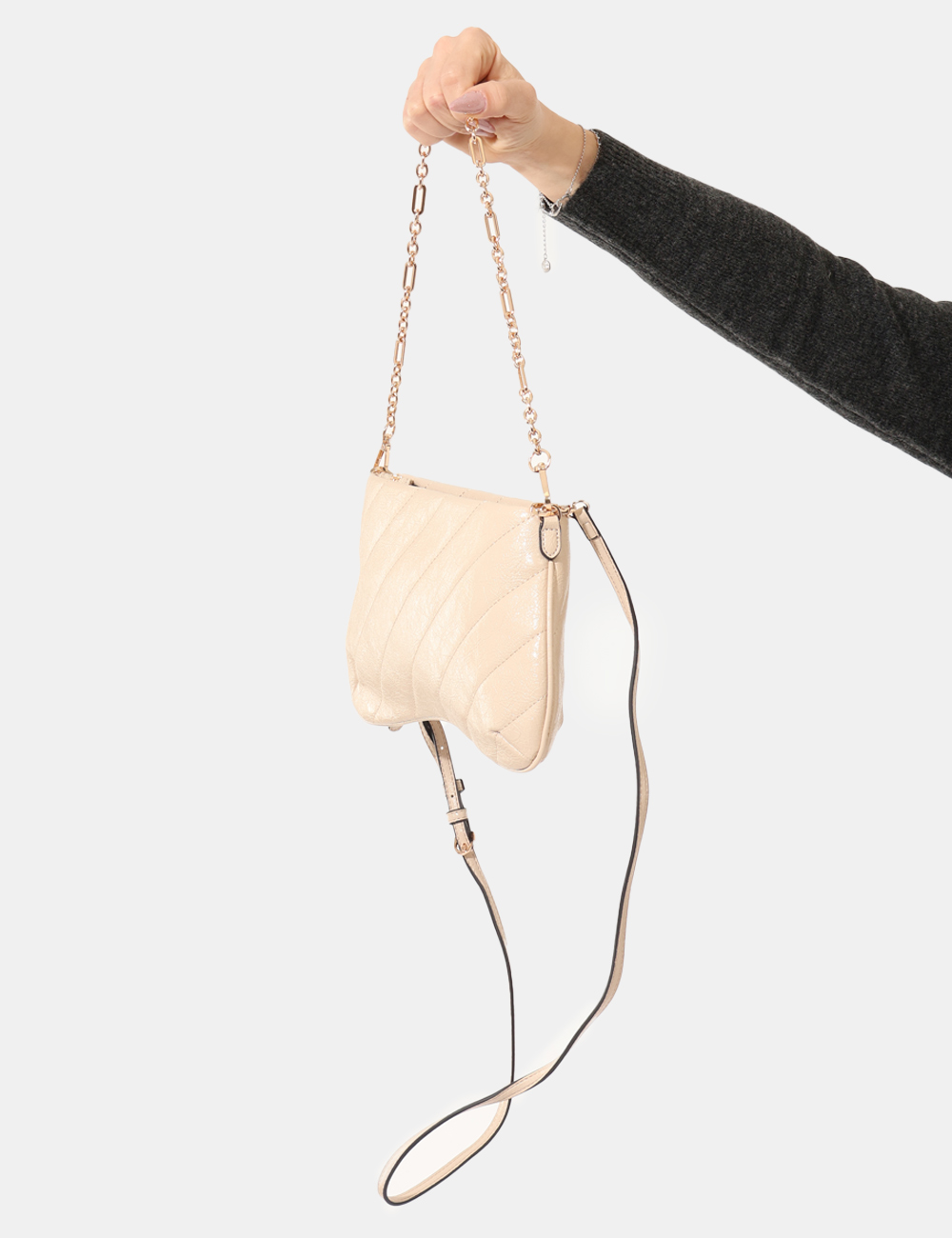 FA24WB6001P440K3-SA_BEIGE_AI25_5 Borsa Fracomina Beige - Borsa a tracolla con catena dorataCod. art. FA24WB6001P440K3 SAVi ricordiamo che tutti i nostri arti