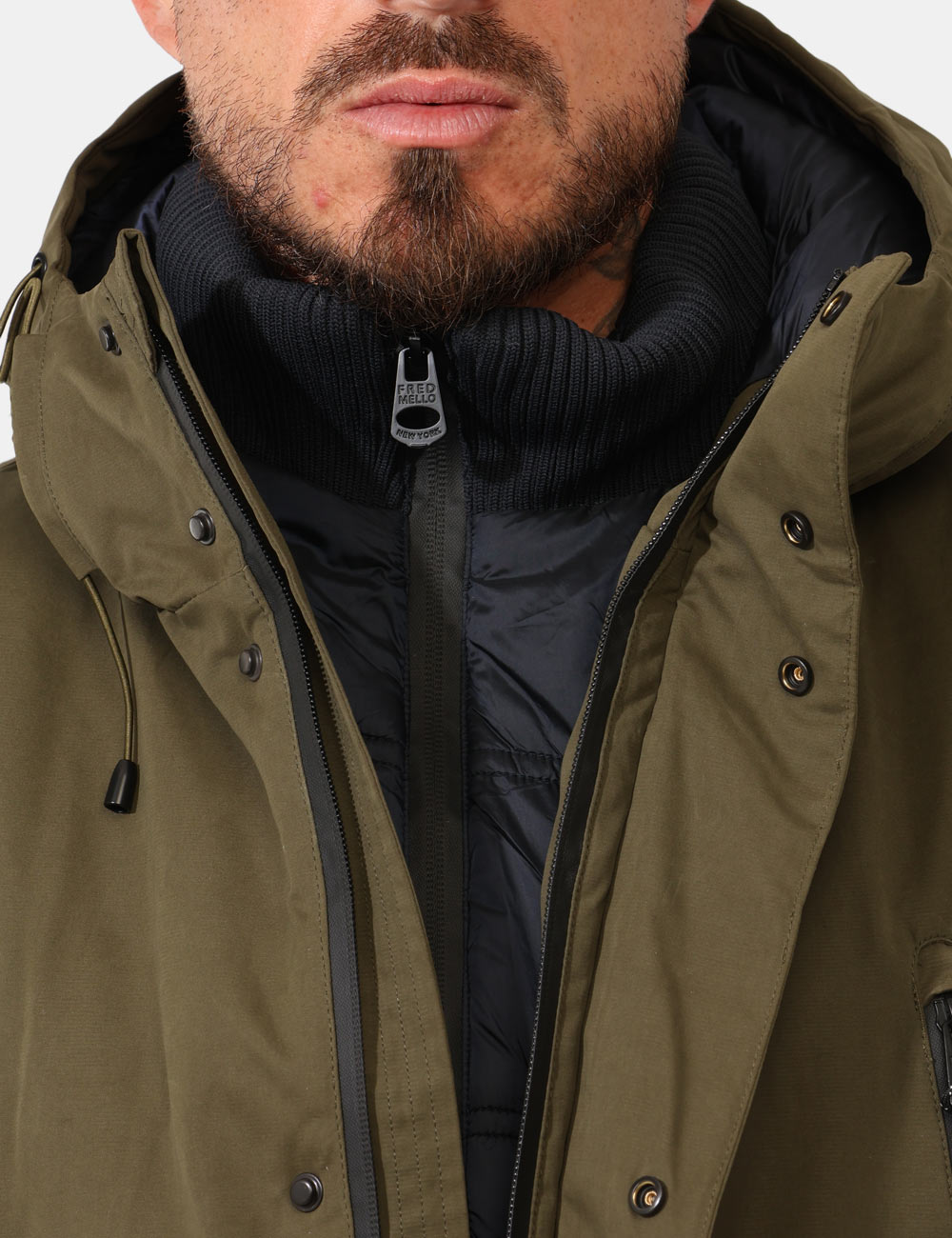 FM25W20KU-OA_ARMY_AI25_5 Piumino Fred Mello Verde - Cod. art. FM25W20KU OAVi ricordiamo che tutti i nostri articoli sono originali.