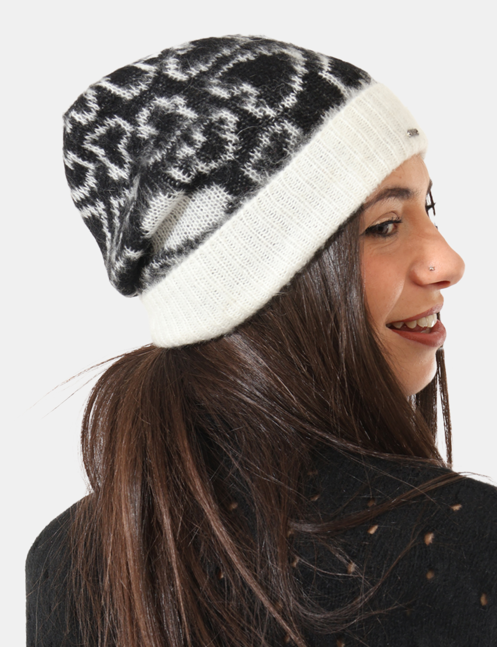 FR17FM234-SA_BLACK-CREAM_AI25_1 Cappellino Fracomina Nero - 0Cod. art. FR17FM234 SAVi ricordiamo che tutti i nostri articoli sono originali.