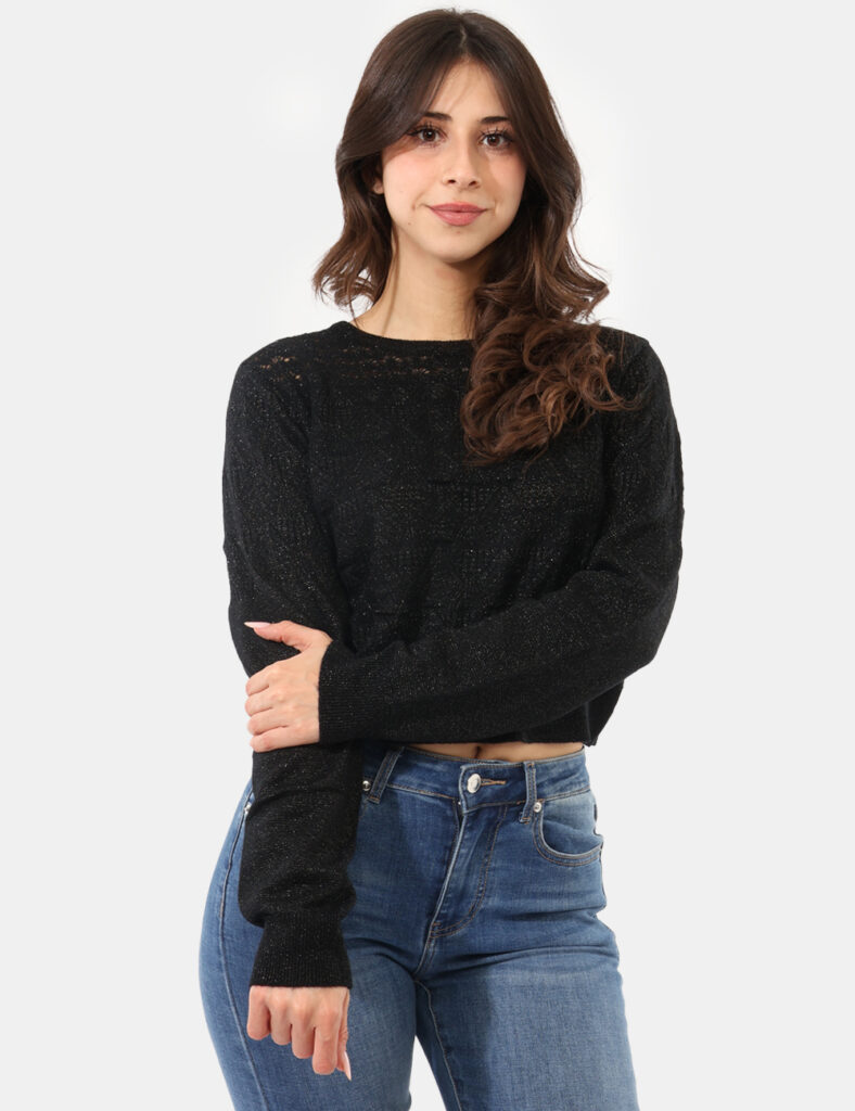 Abbigliamento donna scontato - Maglione Yes Zee Nero