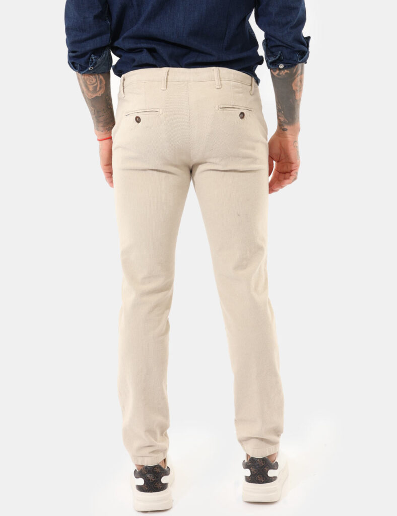 pantaloni in cotone da uomo scontati - Pantaloni Concept83 Beige