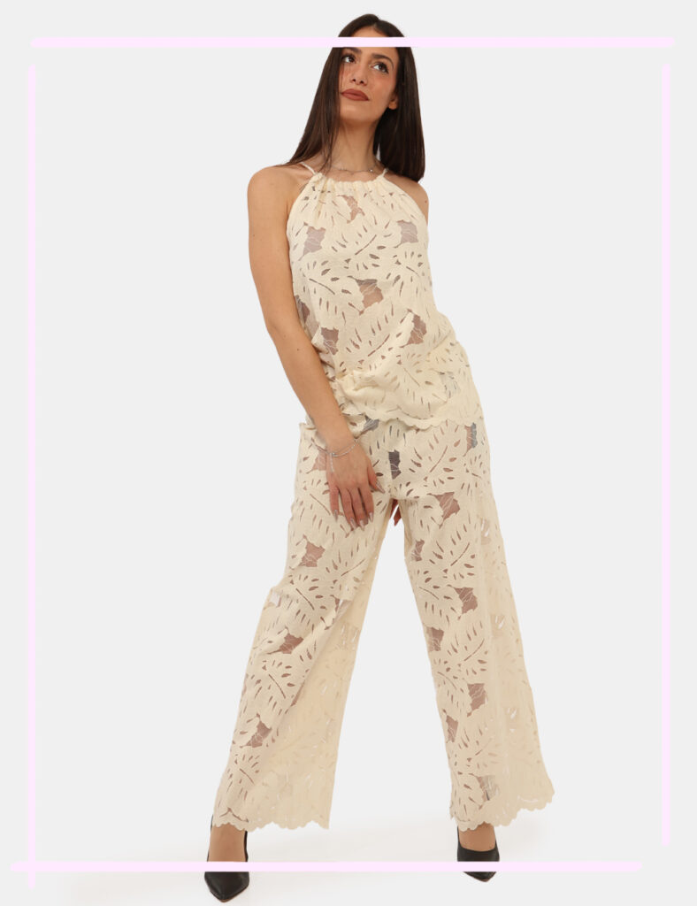 Abbigliamento e accessori da donna Armani - Pantaloni Emporio Armani Panna tg.S