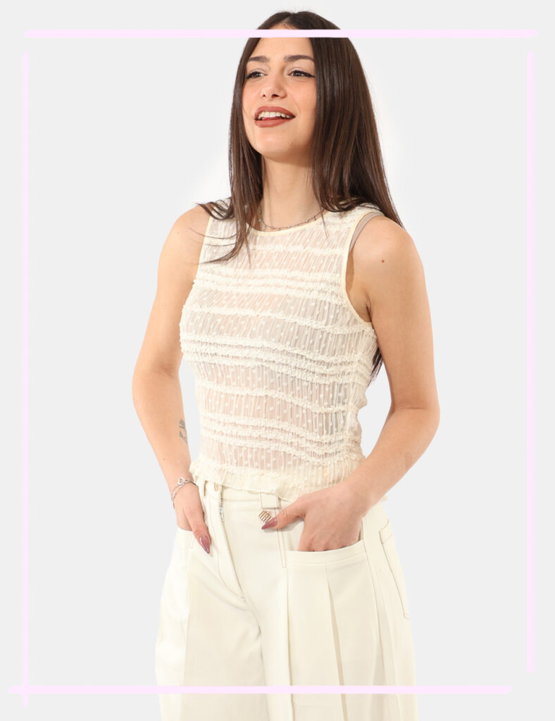 Fracomina outlet - Top Fracomina Panna taglia S