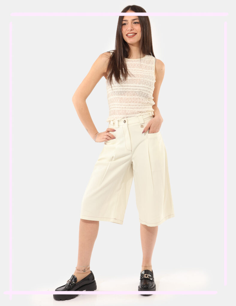 Fracomina outlet - Pantaloni Fracomina Panna taglia S