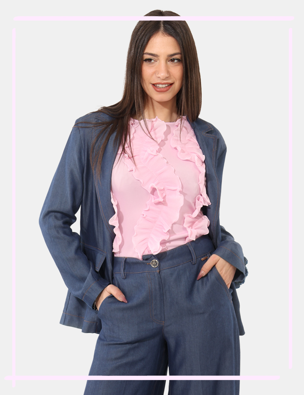 FS26SJ4001T46901-MA-CB_BLU_PE26_1 Blazer Fracomina Blu taglia S - Blazer FRACOMINA Blu da donna, un capo contemporaneo che unisce l’eleganza del taglio sartor