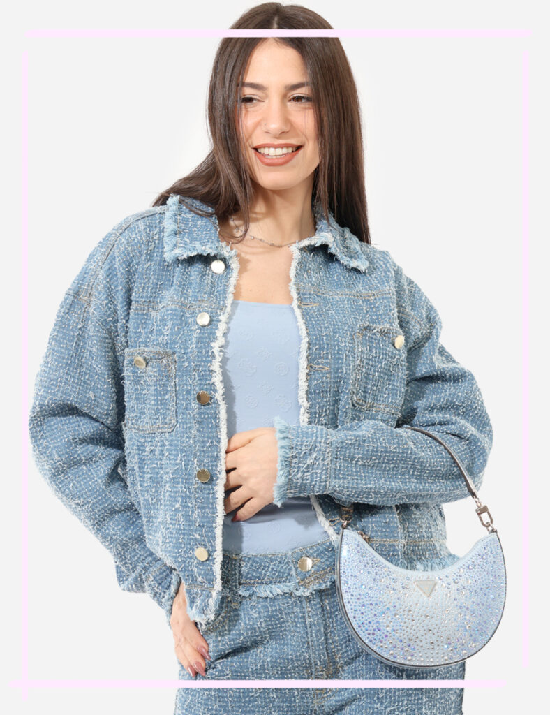 Borsa donna scontata - Pochette Guess Azzurro