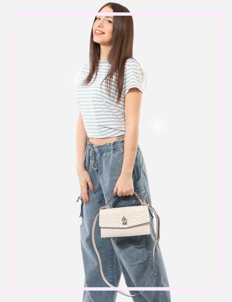 Borsa donna scontata - Pochette Guess Bianco