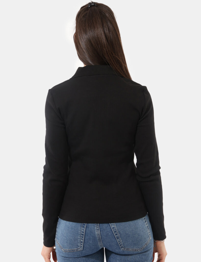 Maglia da donna scollo a V - Maglia scollata - Maglia Calvin Klein Nero