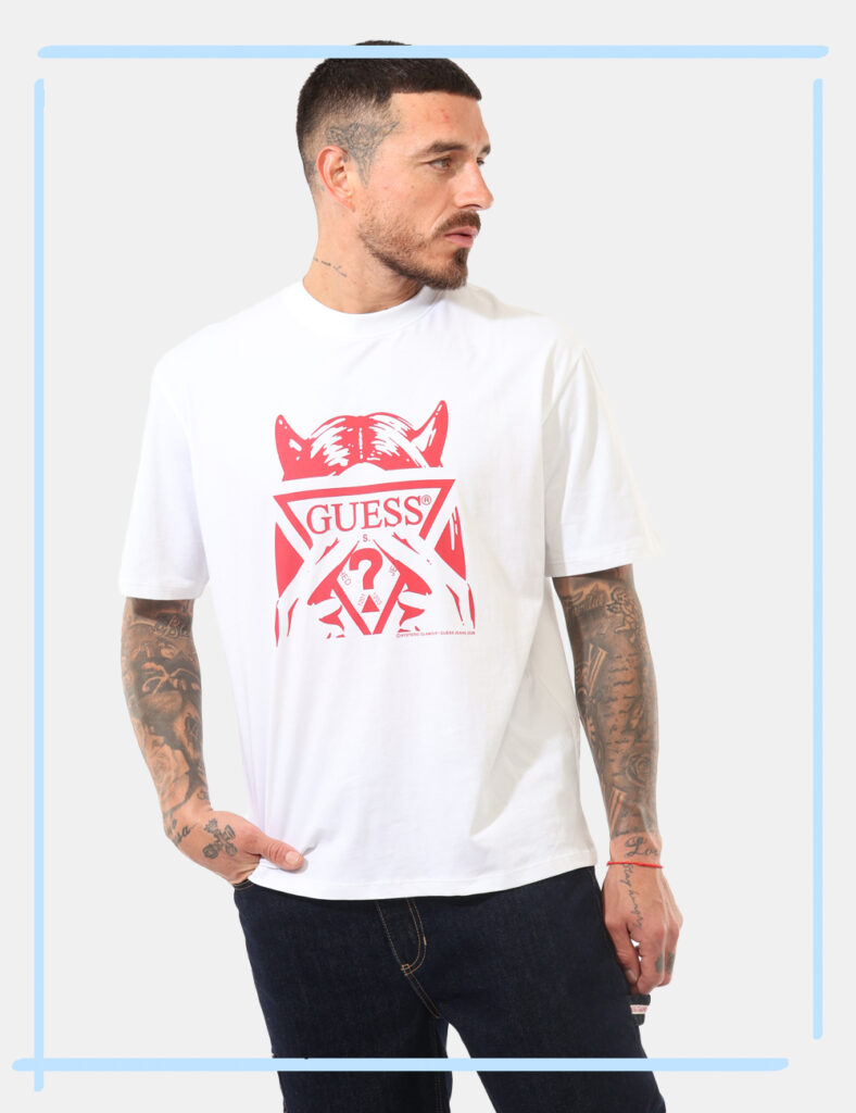 T-shirt uomo scontata - T shirt Guess Bianco taglia L