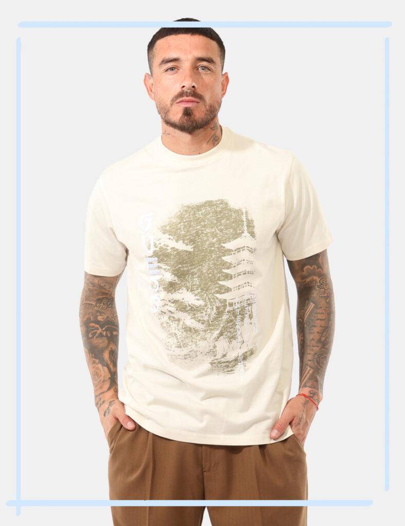 T-shirt uomo scontata - T shirt Guess Beige taglia L