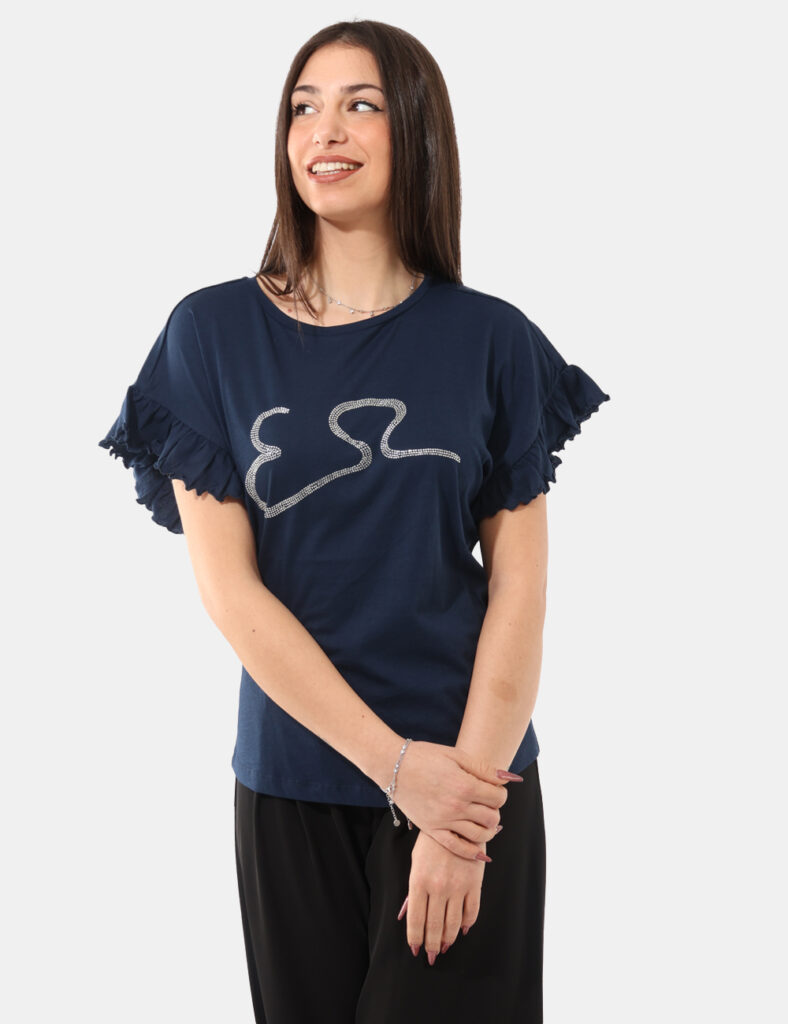 Abbigliamento donna scontato - T-shirt Yes Zee Blu