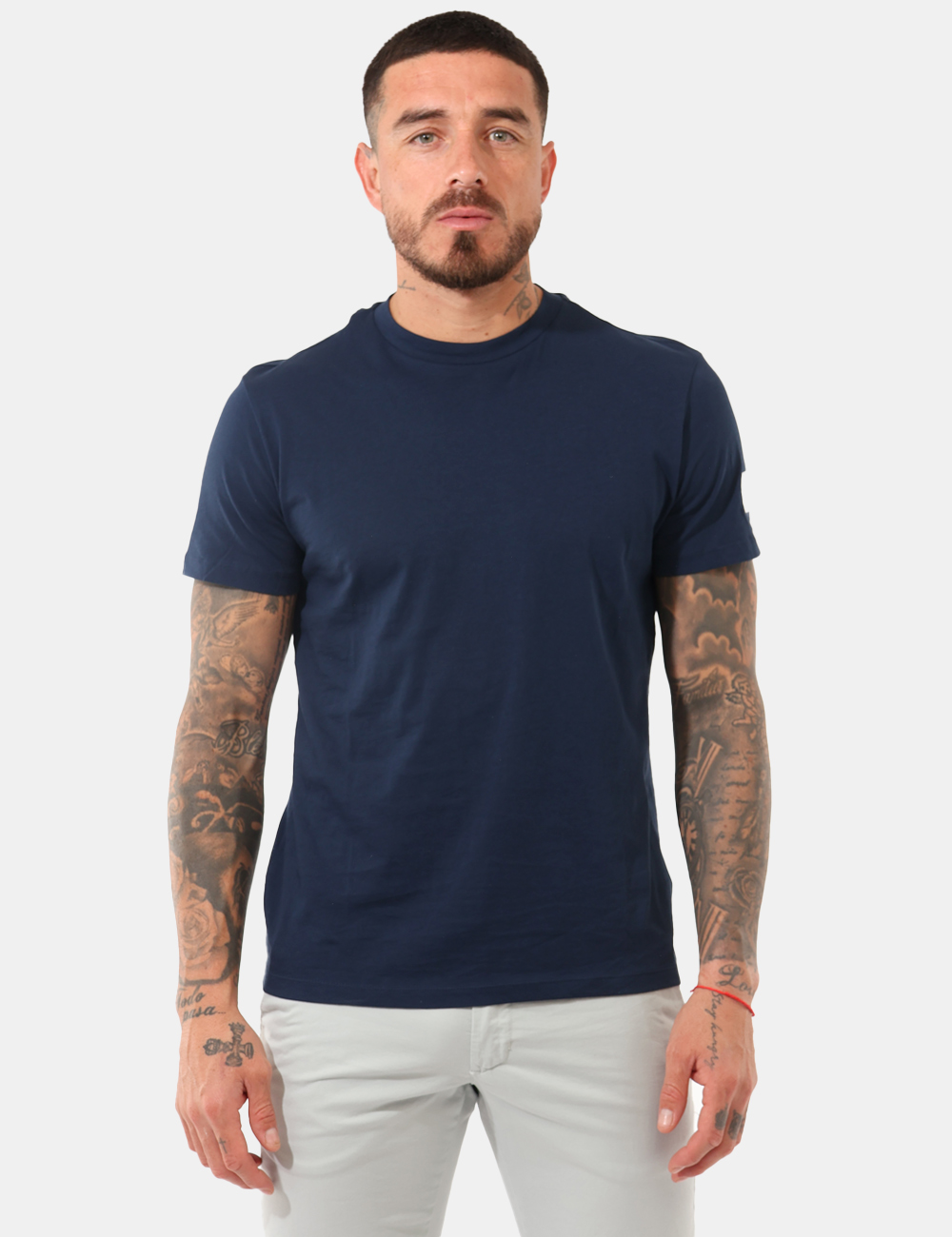 T766-SG02_BLU_PE26_5 T-shirt Yes Zee Blu - T-shirt YES ZEE Blu da uomo, un capo essenziale che unisce stile contemporaneo e comfort quotidiano. R